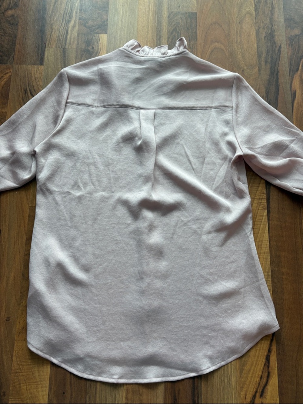 Express Women's Light Blush Pink Ruffle Collar Button-Up Blouse NWT - Picture 7 of 11